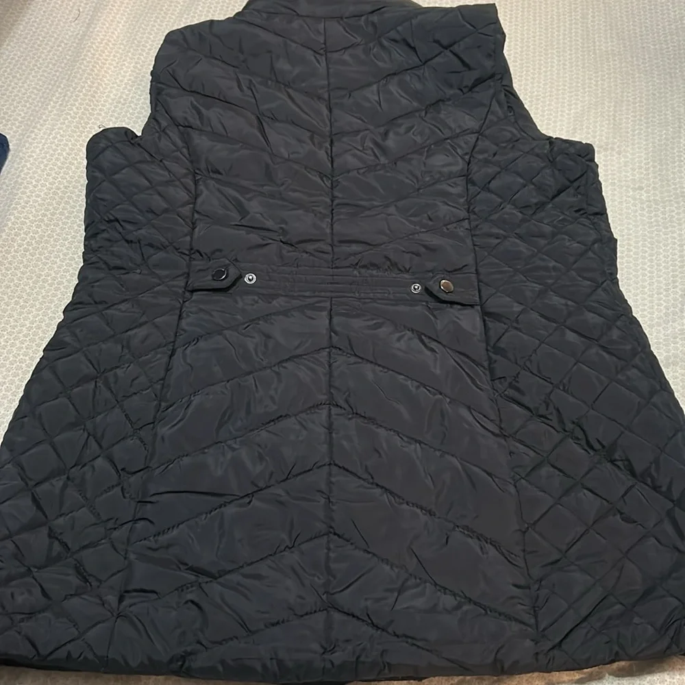 Weatherproof Quilted Puffer Long Vest Pockets with Zipper Black Size L, NWT - Picture 5 of 5